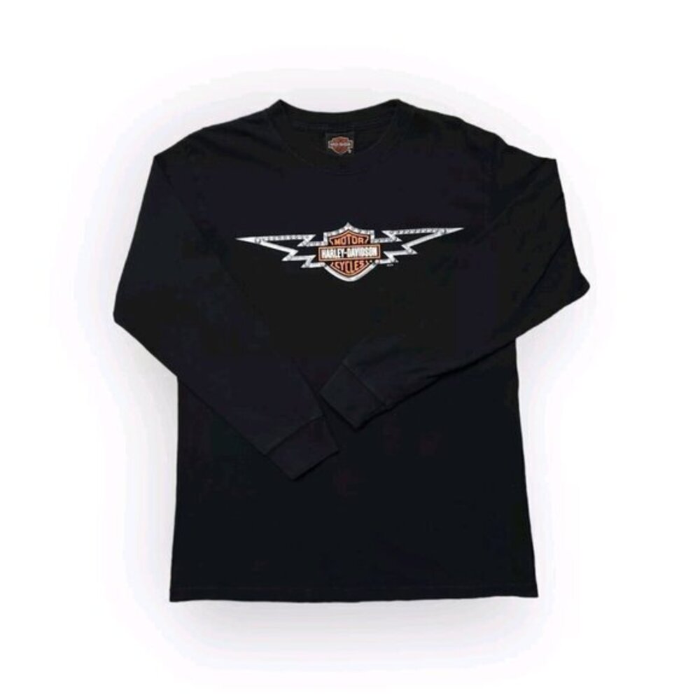 Vintage Harley Davidson Cancun Mexico Long Sleeve Black T Shirt Womens‎ Medium